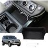 Diyucar, Organizer per console centrale in ABS, con vano porta oggetti e vassoio organizer, per auto, colore nero (console centrale con caricatore wireless)