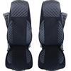 Generic Coprisedili per camion progettati per adattarsi a Volvo FH4 FH5 FL FE FM dopo il 2014 in velluto eco pelle con fili blu, 2 pezzi