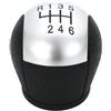 RAGPUKMUAN Pomello Cambio Pelle PU Adatto Per Ford Per Transit Van MK7 2006 2007 2008 2009 2010 2011 2012 2013 Colore Nero Argento Pomello Del Cambio Manuale A 5/6 Velocità Pomello Del Cambio Manopola(Sliver 6 s