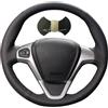 Shining wheat Coprivolante in pelle nera per Ford Fiesta 2008-2013 Ecosport 2013-2016 (linea grigia)