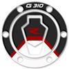 AZgraphishop PROTEZIONE TAPPO BENZINA RESINA 3D COMPATIBILE CON BMW G 310 R 2022-2023 GP-870 (Bianco e Rosso)