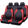 ASILOP Auto Set coprisedili, per MINI Countryman One/Cooper/Cooper S/Cooper SE Countryman ALL4 F54 F55 F56 F57 F60 Coprisedili auto in pelle per tutte le stagioni,A Red