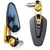 KeYJeY Specchietto Retrovisore Moto 2023 In Fibra Di Carbonio - Per Manubrio, Invertito Modificato (Colore: Yellow)