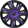 NRM N-Power Copricerchi Set completo 4 Copriruota Universali compatibili con Maggior Parte delle Marche e Cerchi (Viola/nero, 14)