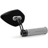 Barracuda Specchietto retrovisore SKIN-X BAR END B-LUX per moto in alluminio colore nero 2 pezzi