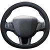 ZSHYTWE Copri Volante per Peugeot 2008 2013-2018 Coprivolante Auto in Microfibra Pelle Accessori Interni Auto Coprivolante(Nero)