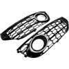 Artudatech Griglia paraurti Anteriore Front Bumper Honeycomb Fog Grille Cover Fit for Audi A4 Allroad B8 2010-2015 Chrome (No Logo)