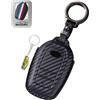WUZUTU Custodia per chiave auto, in pelle, compatibile con Toyota Yaris Cross Corolla RAV4 Prius Camry per Subaru Solterra, morbida protezione completa per chiavi, accessori A nero-1