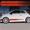 Generico Strisce Corse Ricambio Compatibile con Abarth. Fiat. 500, Adesivi Stickers Fiancate Auto Strip Decal LOLLOMOTO (Rosso Lucido)