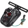 BXNLY Moto Luce Luce Posteriore Per Motocicletta Con Teschio, Luce Freno, Targa, Per Suzuki Chopper, Per Cafe Racer, Fanale Posteriore Per Moto(Black)