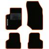 QUEMAR Tappetini Auto per Peugeot 2008 II e-2008, Bordo Arancio, 1 Ricamo | dal 2019 / Kit Tappeti Moquette e Gomma su Misura / Set 2 Anteriori + 2 Posteriori / Ricami e Colori Personalizzati