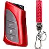 MEDZUK Custodia per Chiave Compatibile con Lexus UX 250h 2019-2024 2025 Cover Chiave Auto, Guscio Chiave TPU con Portachiavi Accessori Protezione (Rosso)