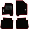 QUEMAR Tappetini Auto compatibili con Citroen C3 Picasso 2009-2017/ Kit Tappeti in Moquette e Gomma su Misura (Set 2 Anteriori +2 Posteriori)/Ricami e Colori Personalizzati (Bordo Rosso, 2 Ricami)