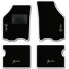 QUEMAR Tappetini Auto compatibili con Lancia Ypsilon 3 porte 2003-2011/ Kit Tappeti Moquette e Gomma su Misura (Set 2 Anteriori + 2 Poster.)/ Ricami e Colori Personalizzati (Bordo Bianco, 4 Ricami)