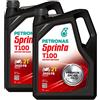 Petronas Kit 2X Sprinta T100 Olio Motore Minerale per Moto e Scooter 2 Tempi - 2 Confezioni da 5 Litri