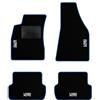 QUEMAR Tappetini Auto compatibili con Audi A4 (B6 B7) 2000-2008 / Kit Tappeti in Moquette e Gomma su Misura (Set 2 Anteriori+2 Posteriori)/Ricami e Colori Personalizzati (Bordo Blu, 4 Ricami)