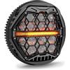 KIRYU Moto Fari Tondo Per Fari Anteriori Per Sportster Roadster Glide Dyna, A LED Da 5,75 Pollici(Amber DRL)