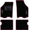 QUEMAR Tappetini Auto compatibili con Lancia Ypsilon 3 porte 2003-2011/ Kit Tappeti Moquette e Gomma su Misura (Set 2 Anteriori + 2 Poster.)/ Ricami e Colori Personalizzati (Bordo Fucsia, 2 Ricami)