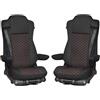 Generisch Coprisedili per camion Mercedes Actros MP4 MP5 con sedile passeggero pieghevole (nero con cuciture rosse)
