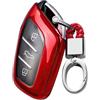 ontto Cover per chiave auto, adatta per MG MG6 ZS HS EV EZS EHS MG3 MG4 MG5 GS MG7 GT 2015-2023 TPU custodia portachiavi cover per Roewe RX5 I6 portachiavi 3 tasti accessori A rosso