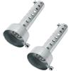 Baceyong Silenziatore di Scarico Moto Argento 45MM, Baceyong 2PCS Universale per Silenziatore di Scarico Moto Deflettore dB Killer Silenziatore Corto (H843640SQ2-KB)