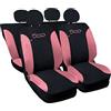 Auto Accessori Lupex Coprisedili Auto Compatibili con Cinquecento 500, Made in Italy, tessuto poliestere, Nero - Rosa