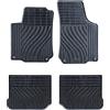 Auto Accessori Lupex - Set da 4 tappetini in gomma per auto compatibili per Golf 4, adatto a tutte le stagioni, nero, sagomati anteriori e posteriori