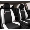 Auto Accessori Lupex | Coprisedili auto compatibili con Grande Punto (2005-2018) con schienale posteriore unito, Nero Bianco, Made In Italy, Protezione Sedili Anteriori e Posteriori