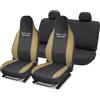 Auto Accessori Lupex Coprisedili Compatibili per Citroen C1 2005-2022 | Kit completo, Made In Italy, Copri poggiatesta anteriori integrato, Policotone, Nero Beige