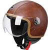 JianJud Vintage Casco Moto Aperto, Retrò Moto Elettrico Con Visiera Casco, Casco Motociclista Jet Vintage 3/4 Con Certificato ECE, Universale Uomo E Donna A,M=55-57CM