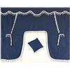 Sertplas Tende per camion in peluche di velluto blu adatta a tutti i modelli di camion decorazione protezione solare con pon pon bianca
