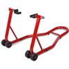 RELAX4LIFE Cavalletto Posteriore per Moto, Cavalletto Universale Alza Moto Solleva Posteriore con Altezza Braccio Regolabile, Alzamoto con Ruote, Struttura Smontabile (ROSSO)