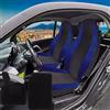 Rebeca Shop® Coprisedili Auto Compatibili per Smart seconda serie W451 Made in Italy Set Copri-sedile Anteriori Coppia e tappeti in moquette (Coprisedili+Tappetini Smart 2serie W451, Nero/Blu scuro)