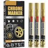 Aramox Pennarello per Riparazione Graffi Auto, Pennarello Impermeabile e Durevole con Elevata Lucentezza, Set di 3 Penne Dorate o Argentate per Modellini, Automobili, Colorazione (Gold)