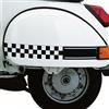 Generico Kit 2 adesivi fasce bande scacchiera decal compatibili con PIAGGIO VESPA P150X P 150 XE (vecchio-modello old style) scegli colore Cod.1999 (070 Nero)