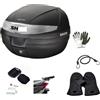 MOTO SPORT MONDO BAULETTO SH29 MOTO SCOOTER VALIGIA DA 29 LITRI PER 1 CASCO INTEGRALE 30X40X38CM COMPATIBILE CON SYM SYMPHONY 125 SR BAULE CON CHIUSURA LOCK SYSTEM+PIASTRA PORTAPACCHI+KIT MONTAGGIO