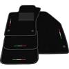 Generico Tappetini compatibili con Fiat Tipo 2016-2025, ricamo bandiera Italia, kit tappetini auto personalizzati, set tappeti in moquette, bordo nero.