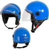 A-Pro Casco Jet Demi Scooter Moto Omologato ECE 22 Visiera Antigraffio Blu L