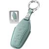 Rondrive Custodia per chiave in pelle PU, compatibile con BYD Seal U DM-i Sealion 7 Atto 2 Atto 3 Dolphin Surf Song Plus Shark 6 chiavi auto cover portachiavi blu