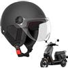 gifyym Casco Monopattino Elettrico, Mezzo Casco Leggero Con Protezione Orecchie E Strisce Riflettenti, Guscio ABS Protezione UV, 55-65cm Unisex Adulti Bambini Per Spostamenti E Libero