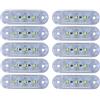 Generico 10 Luci Di Posizione A 3 LED ingombro 12V 24V Per Camion Autobus Trailer Indicatore Di Luce Laterale Bianco Luce