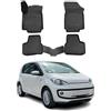 OMAC Tappetini in Gomma Tappetini Compatibili con VW Up 2011-2020 TPE Tappetini Auto Nero 4X