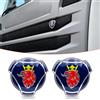 Forten Kingdom 2 pezzi logo Griffin per Scania camion griglia anteriore emblema di ricambio per accessori esterni 1401610 (blu (corona dorata)
