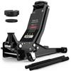 GENTOR Cric idraulico 3T - piatto 75 - 505 mm con 2 cuscinetti in gomma - Cric professionale per auto e SUV - Sollevatore pesante con ruote a 360° (nero)