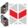 BLACK DOVES GRAPHICS Rifrangenti Adesivi compatibili con GIVI Monokey Trekker Outback Bauletto Alluminio TOP CASE 42 58 ltr (Bianco-Rosso)