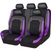 KOLUNF Coprisedili Auto per Suzuki SX4/SX4 S-Cross 2000-2023 2024 Accessori,Pelle Traspirante Impermeabile Antiscivolo Set Completo Copri-Sedile,Purple