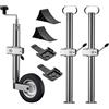 Wiltec Set per rimorchio con servotimone a Ruota, Piedi stabilizzatori e Cunei 10 Pezzi Max 362 kg