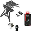 MOTO SPORT MONDO COMPATIBILE CON HONDA HORNET 600 PORTATARGA PER MOTO REGOLABILE UNIVERSALE + LUCE TARGA A 4 LED BIANCO TUTTO OMOLOGATO LAMPA NERO OFFERTA KIT MOTO SPORTIVO