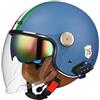 VVPEC Scooter Caschi Bluetooth Moto Jet 3/4 Casco Auricolare E Microfono Integrati con Doppia Visiera Parasole Certificazione ECE Casco Jet Per Adulti Uomini Donne - Mezze Caschi Moto Stile Vintage(Color:J,