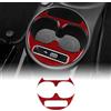 KUNGKIC Per Abarth 595 695 FIAT 500 2016-2024 Auto Centrale Comando Cambio Console Portabicchieri Becherhalter Pannello Adesivi Decorativi in Fibra di Carbonio per Interni Accessori Regalo (Rosso)